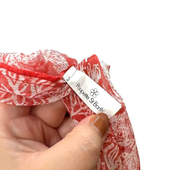 Poupette‎ St. Barth Sylvia Off Shoulder Smocked Waist Mini Dress Pink Size Large - Picture 11 of 13